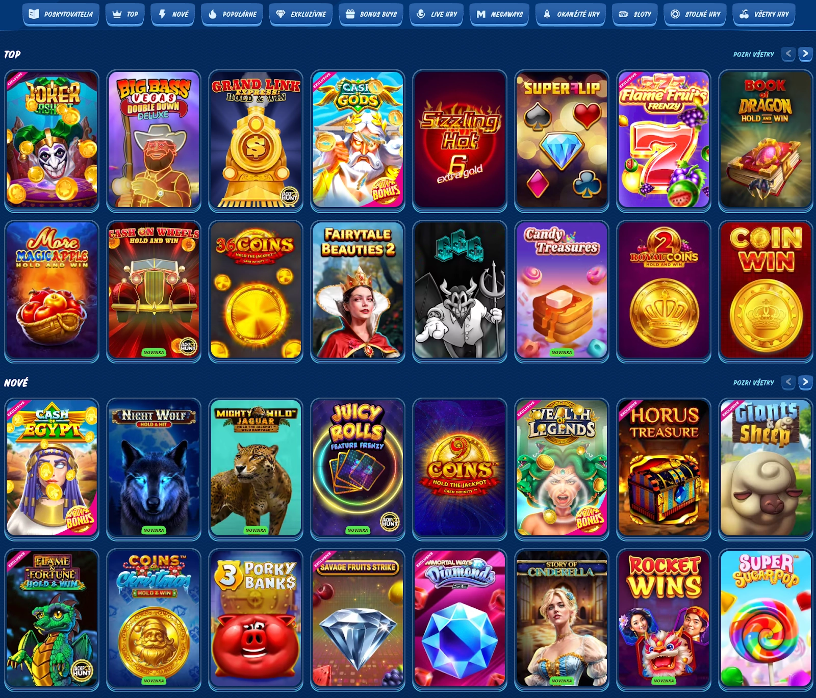 SGCasino - Široká ponuka hier. SGCasino - nové a populárne hry.